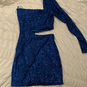 blue mini dress